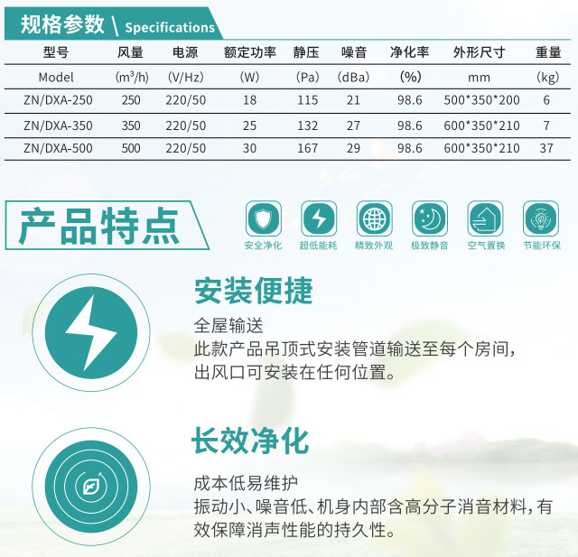 家用PM2.5高效单向流净化一体机